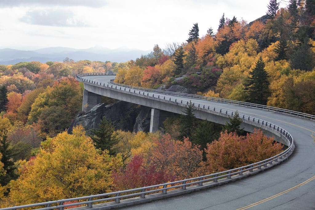 Linn Cove Viaduct on the Blue Ridge Parkway in Autumn